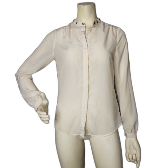 MICHAEL Michael Kors White Blouse with Gold Grommet Details Womens Size Small - Picture 1 of 9